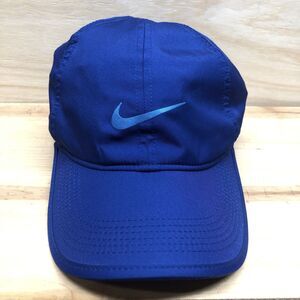Nike Featherlight Dri-Fit Hat Cap Running Athletic Adjustable Blue Club Tennis